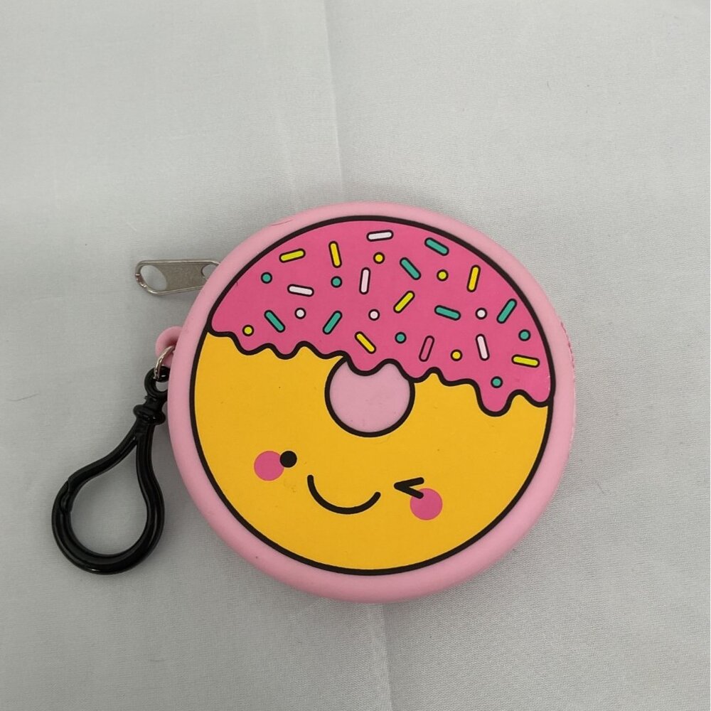 Donut Silicone Coin Pouch With Clip
